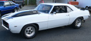 WHITE 1969 CAMARO WITH COWL INDUCTION HOOD